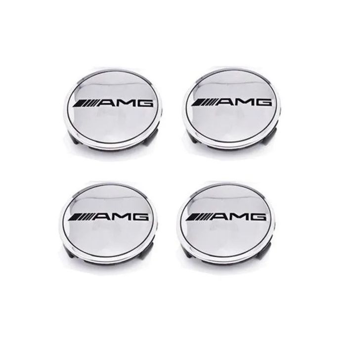 4pcs  AMG Logo Mercedes Benz 75mm Wheel Center Caps Hub Caps | Silver