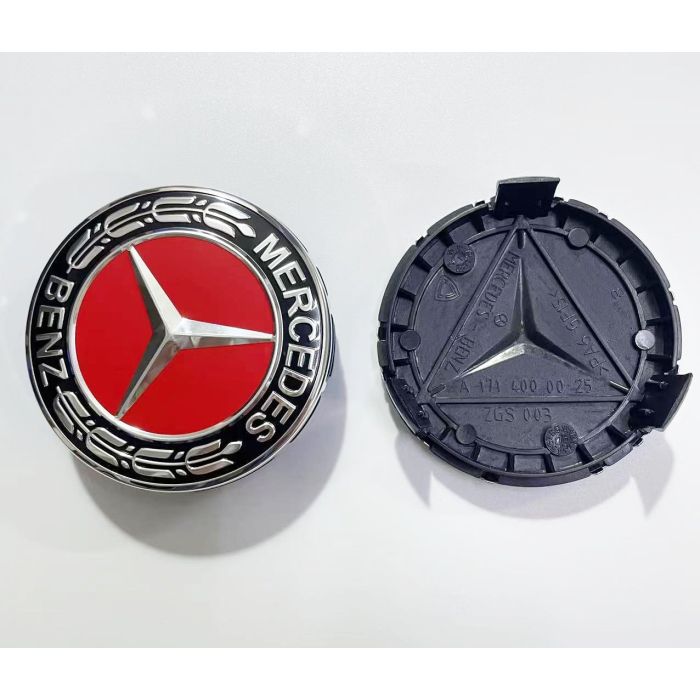 4pcs Red MERCEDES BENZ 75mm 3 inches Wheel Center Caps Hub Caps