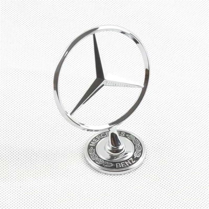 Adhesive Standing Star Emblem for Mercedes-Benz – 44mm / 55mm Base, Black/Blue/Chrome Finish