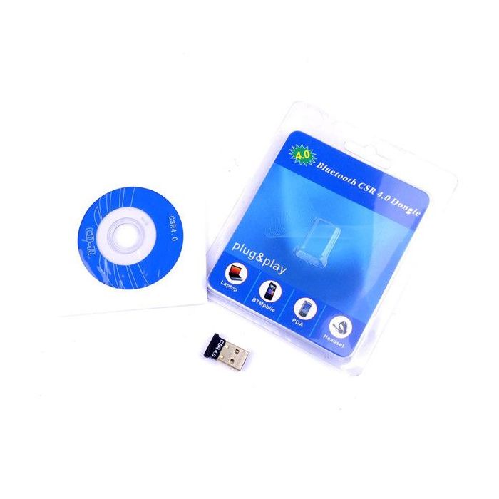 USB 2.0 Mini Bluetooth 4.0 CSR Adapter Dongle. Built-in latest CSR8510 low energy Bluetooth controller chipset content with the latest Bluetooth V4.0 standard. Fingernail size form factor design extremely compact