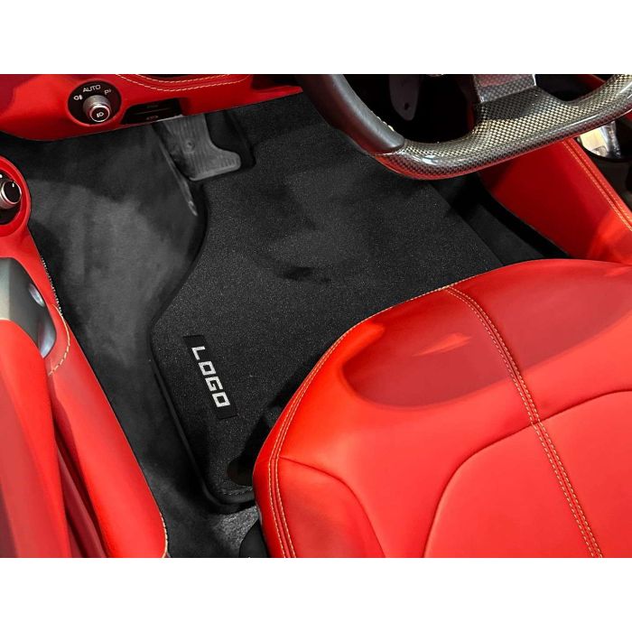 Custom Fit Velour Carpet Floor Mats for Ferrari 458/488/Portofino/GTC4/California – Nano Nylon Velour, 12mm Thick, Anti-Slip, RHD Compatible