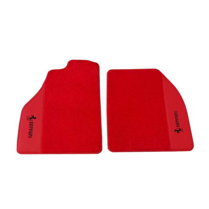 Custom Fit Velour Floor Mats for Ferrari – Nappa Leather + Nylon, Embroidered Logo