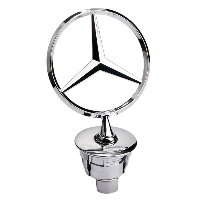 Mercedes-Benz Standing Star Hood Ornament - Pure Chrome Mirror (38mm)