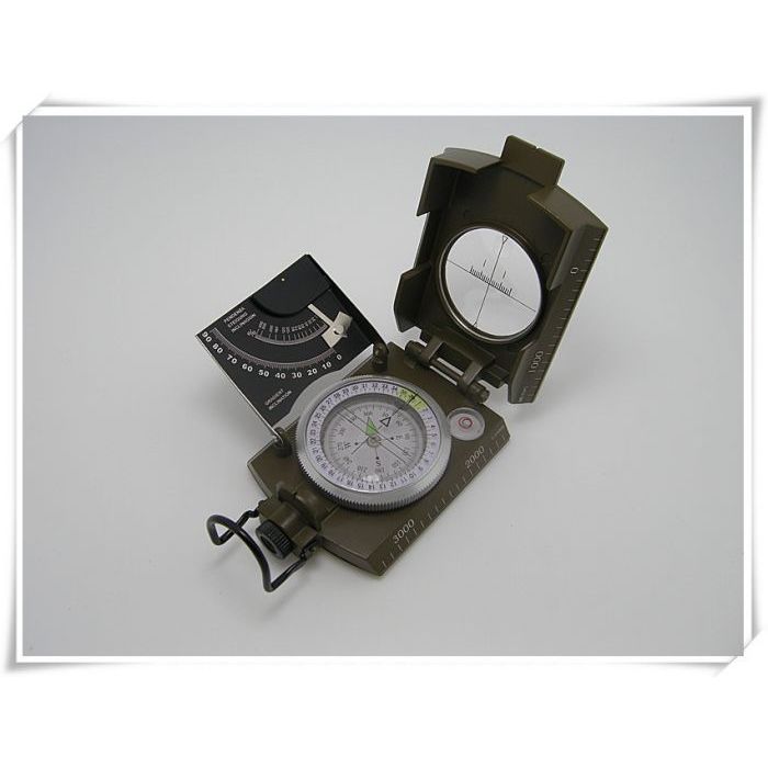 Professional Military Army Metal Sighting Compass with Inclinometer Green Color