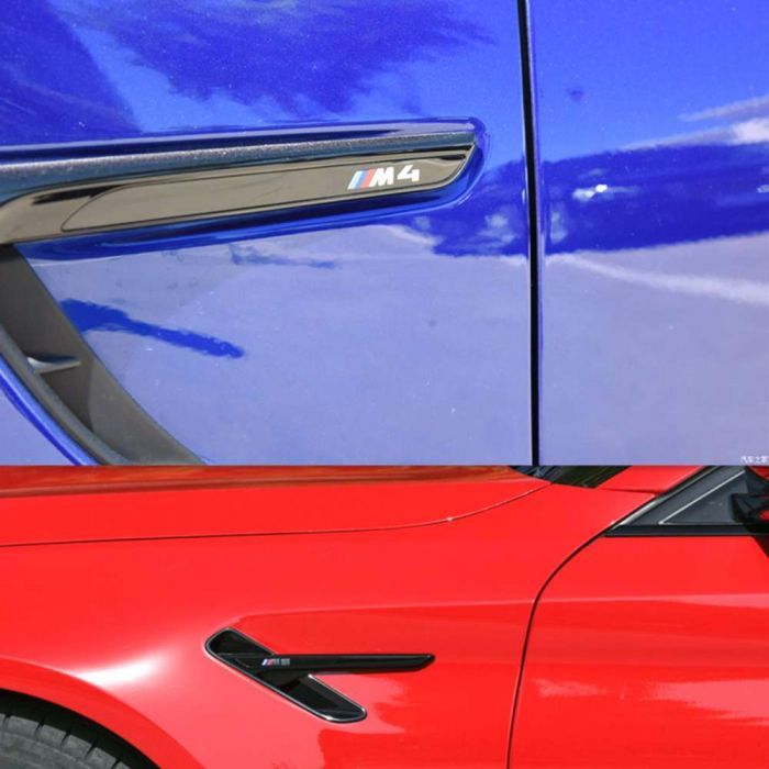 Pair of M4 Fender Grille Side Vent Logo Emblem Badge Stickers