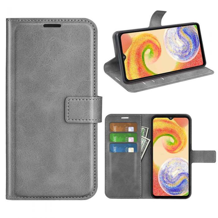 Samsung Galaxy A04 Flip Cover Leather Wallet Case with Rectangle Magnetic Snap