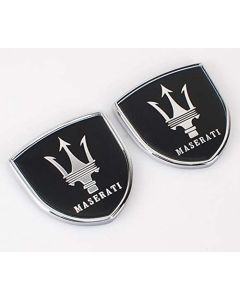 2Pcs Metal Decorative Logo Shield Refit Logo Shield Car Logo Shield Badge Sticker for Maserati