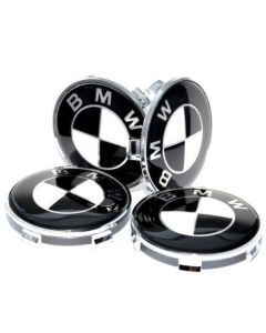 4pcs BMW 68mm All Black Car Wheel Center Logo Cap Emblem Auto Logo Badge Chrome Emblem Badge