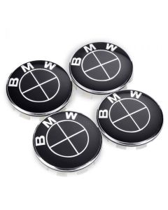 4pcs BMW 68mm Black Car Wheel Center Logo Cap Emblem Aluminium Badge
