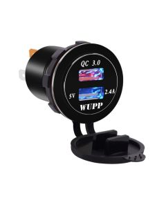 5.8A Dual USB Aluminium Power Adapter QC 3.0 USB outlet power socket charger