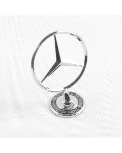 Adhesive Standing Star Emblem for Mercedes-Benz – 44mm / 55mm Base, Black/Blue/Chrome Finish