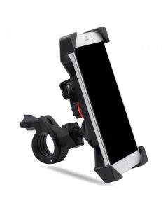 Adjustable & Rotatable Phone holder with USB Power port Mounted on MotorBike