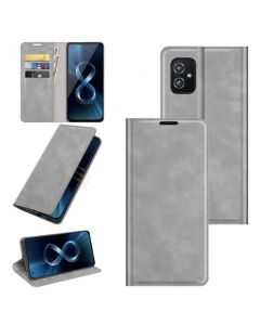 ASUS Zenfone 8 ZS590KS Super Soft Leather Flip Cover Phone Case Dual Invisible Magnets Snap
