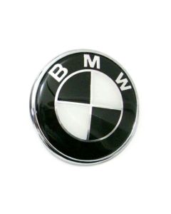 74mm New BMW Black/White rear trunk emblem