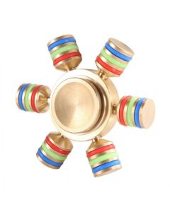 Gold 6-Spoke Brass Glowing Fidget Spinner DIY hand spinner