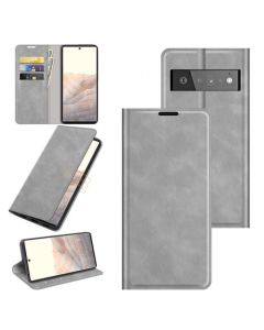 Google Pixel 6 Pro Super Soft Leather Flip Cover Phone Case Dual Invisible Magnets Snap