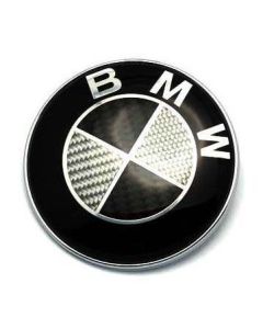 NEW High Quality really carbon fiber BMW EMBLEM 2 Pins LOGO FRONT HOOD REAR TRUNK BADGE ROUNDEL 82MM