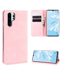 HUAWEI P30 Pro Super Soft Leather Flip Cover Phone Case Dual Invisible Magnets Snap