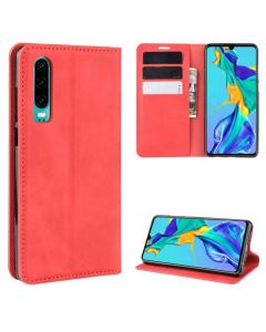 HUAWEI P30 Super Soft Leather Flip Cover Phone Case Dual Invisible Magnets Snap