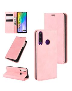 Huawei Y6p Super Soft Leather Flip Cover Phone Case Dual Invisible Magnets Snap