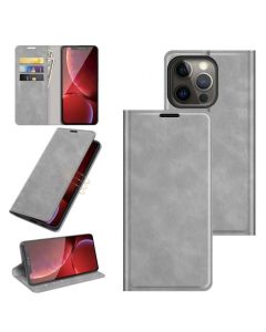 iPhone 13 Pro Super Soft Leather Flip Cover Phone Case Dual Invisible Magnets Snap
