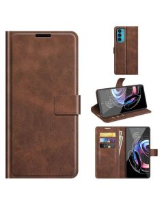 Motorola Edge 20 Flip Cover Leather Wallet Case with Rectangle Magnetic Snap