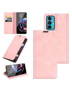 Motorola Edge 20 Super Soft Leather Flip Cover Phone Case Dual Invisible Magnets Snap