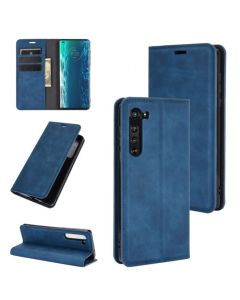 Motorola Edge Super Soft Leather Flip Cover Phone Case Dual Invisible Magnets Snap