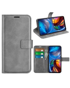 Motorola Moto E32 Flip Cover Leather Wallet Case with Rectangle Magnetic Snap