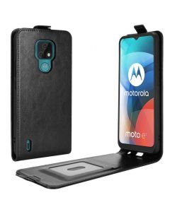 Motorola Moto E7 Leather Flip Phone Case Flip Cover Vertical Open Wallet Case