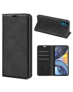 Motorola moto g22 Super Soft Leather Flip Cover Phone Case Dual Invisible Magnets Snap