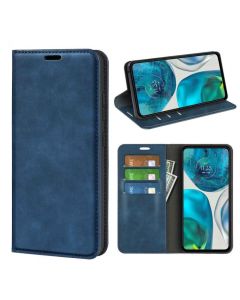 Motorola moto g52j 5G Super Soft Leather Flip Cover Phone Case Dual Invisible Magnets Snap