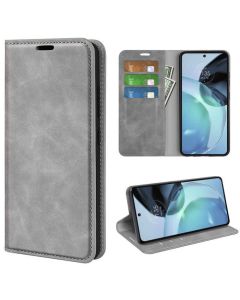 Motorola moto g72 Super Soft Leather Flip Cover Phone Case Dual Invisible Magnets Snap