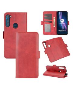 Motorola One Fusion Plus Flip Cover Leather Wallet Case with Dual Magnetic Closure
