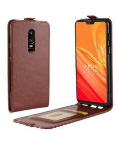 OnePlus 6 Leather Flip Phone Case Flip Cover Vertical Open Wallet Case
