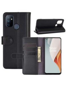 OnePlus Nord N100 Phone Case Wallet Flip Cover Folio Genuine Leather Case Stand Display Card Pocket