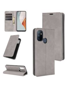 OnePlus Nord N100 Super Soft Leather Flip Cover Phone Case Dual Invisible Magnets Snap