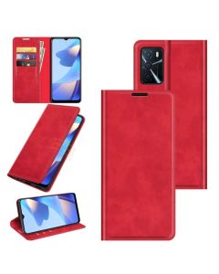 OPPO A16 Super Soft Leather Flip Cover Phone Case Dual Invisible Magnets Snap