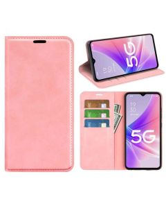 OPPO A57 5G Super Soft Leather Flip Cover Phone Case Dual Invisible Magnets Snap