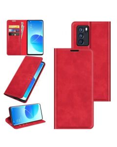 OPPO Reno 6 Pro 5G Super Soft Leather Flip Cover Phone Case Dual Invisible Magnets Snap