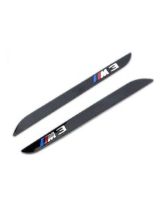 Pair of M3 Fender Grille Side Vent Logo Emblem Badge Stickers