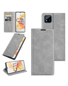 Realme C11 (2021) Super Soft Leather Flip Cover Phone Case Dual Invisible Magnets Snap