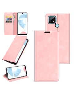 Realme C21 Super Soft Leather Flip Cover Phone Case Dual Invisible Magnets Snap