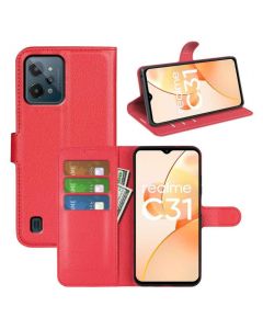 realme C31 Phone Case Wallet Flip Cover Folio Leather Case Stand Display Card Pocket