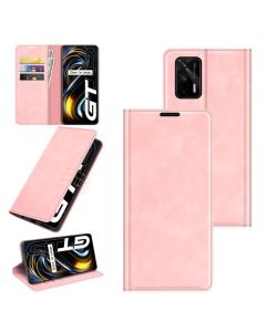 Realme GT 5G /Realme Q3 Pro 5G Super Soft Leather Flip Cover Phone Case Dual Invisible Magnets Snap
