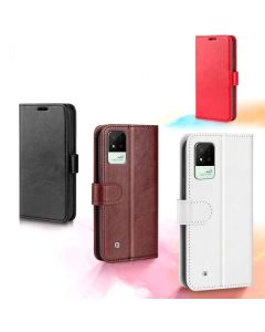 Realme Narzo 50i Flip Folio Leather Wallet Case with ID and Credit Card Pockets