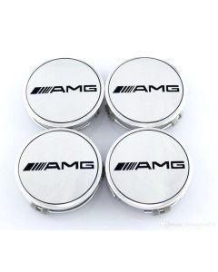 4pcs New Silver AMG LOGO MERCEDES BENZ 75MM 3INCH Wheel Center Caps HUB Caps for ML SL CLK SLK