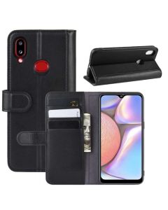 Samsung Galaxy A10s Phone Case Wallet Flip Cover Folio Genuine Leather Case Stand Display Card Pocket