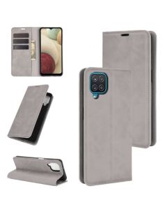Samsung Galaxy A12 Super Soft Leather Flip Cover Phone Case Dual Invisible Magnets Snap