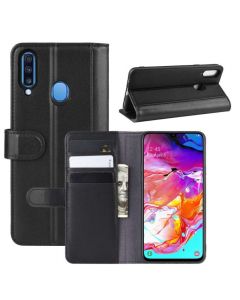 Samsung Galaxy A20s Phone Case Wallet Flip Cover Folio Genuine Leather Case Stand Display Card Pocket